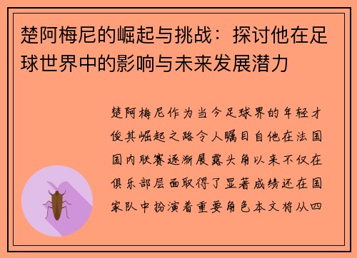 楚阿梅尼的崛起与挑战：探讨他在足球世界中的影响与未来发展潜力